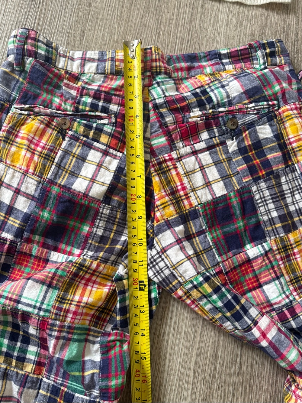 Vintage Polo Jeans Co Ralph Lauren Madras Patchwork Capri Pants Size 8 - Picture 7 of 10